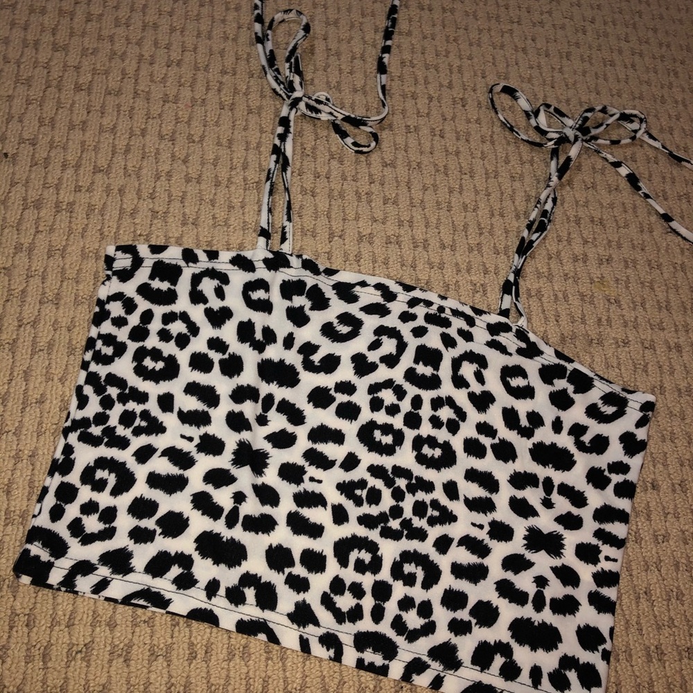 Animal print tie top